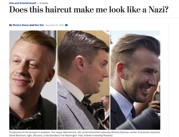 Multiple media outlets have previously noted that the "high and tight" haircut has become popular among male members of the so-called alt-right movement.