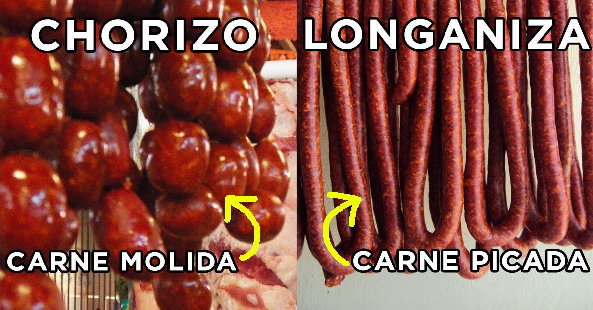 Esta es la diferencia entre el chorizo y la longaniza Esta es la diferencia entre el chorizo y la longaniza
