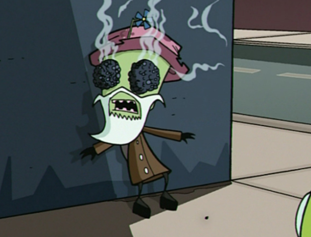 When Zim burned his eyes out in Invader Zim.