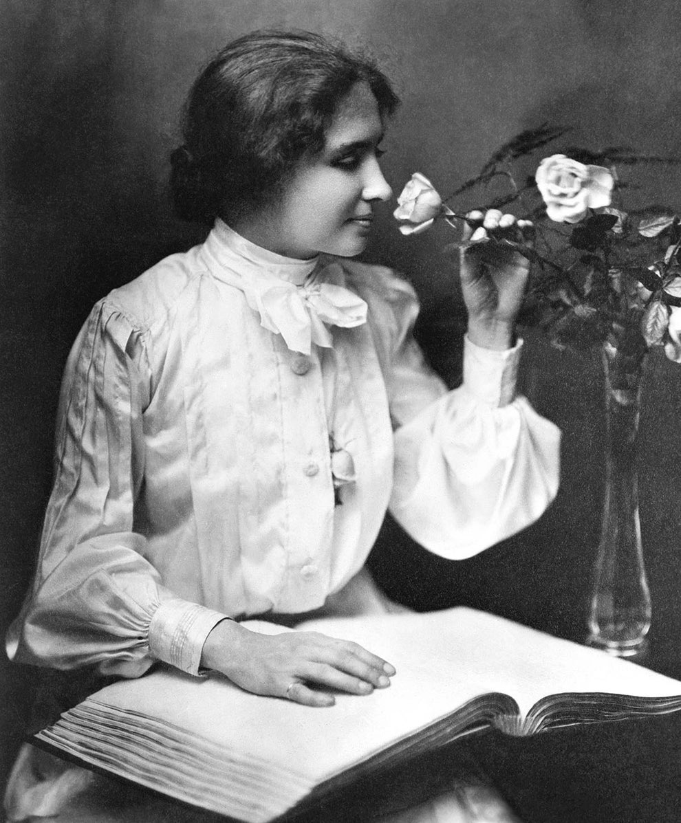 Helen Keller, author, activist, and the first deaf and blind person to earn a Bachelor of Arts degree.