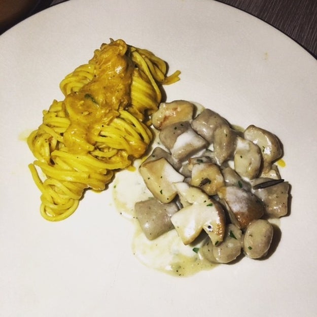 TAJARIN AL RAGU’ DI CONIGLIO &amp; GNOCCHI DI CASTAGNE CON FUNGHI PURCINI
