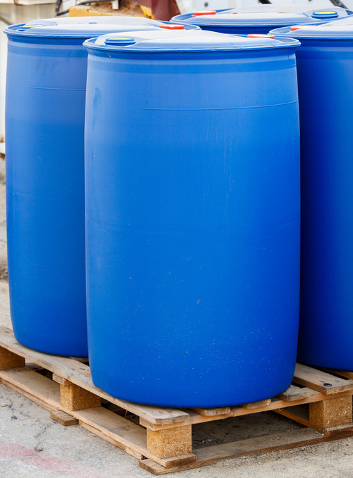 Blue barrels for days.