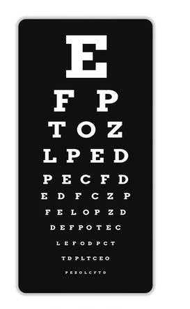 night blindness test chart