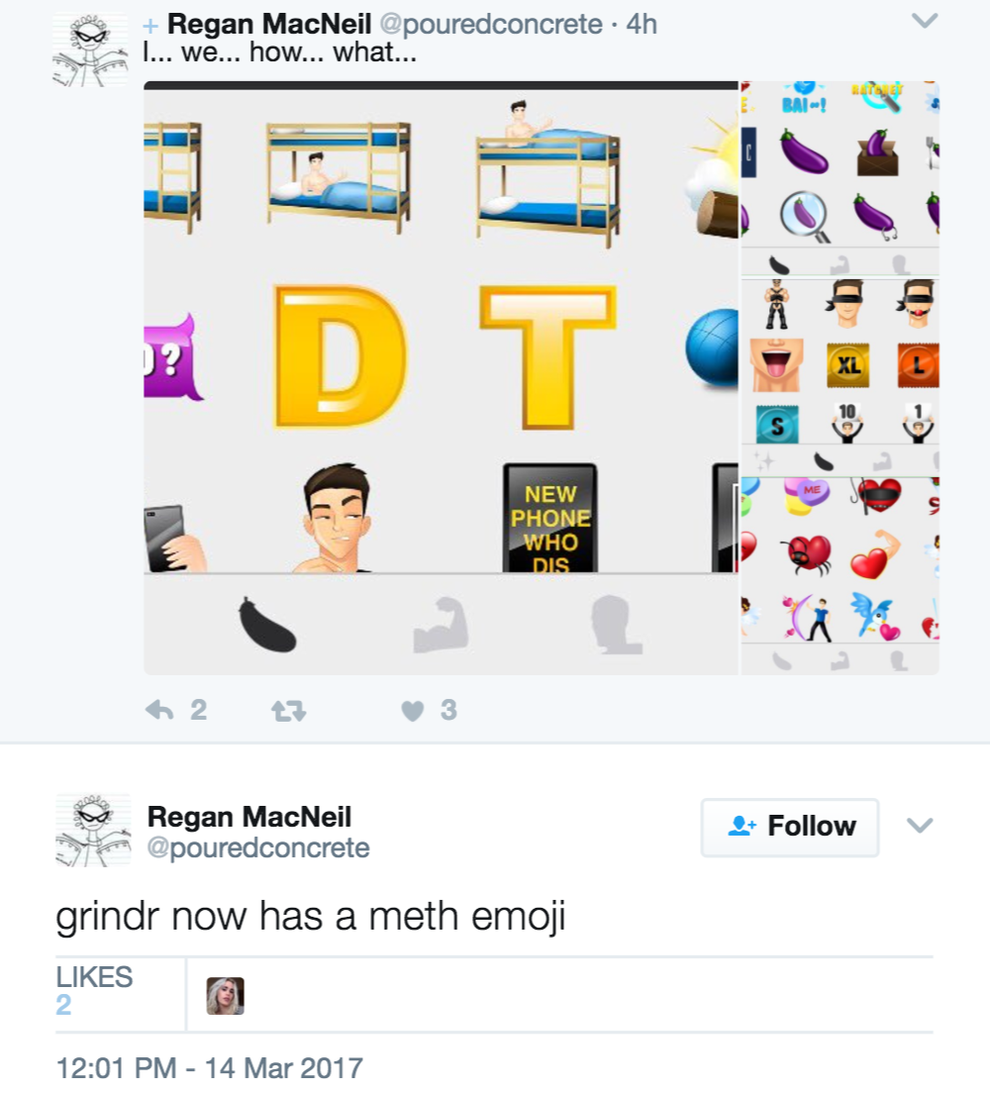 A Lot Of People Thought Grindr's New Emoji Keyboard Referenced Crystal Meth
