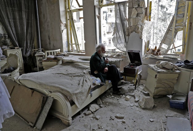 This is Mohammad Mohiedine Anis. He's a 70-year-old Syrian who lives in the al-Shaar neighborhood of Aleppo.