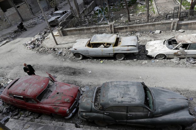 Anis used to own 30 vintage vehicles. However, his collection has been reduced to twenty during the intense bombing of the eastern part of the city last year, during which many of them were destroyed or stolen.