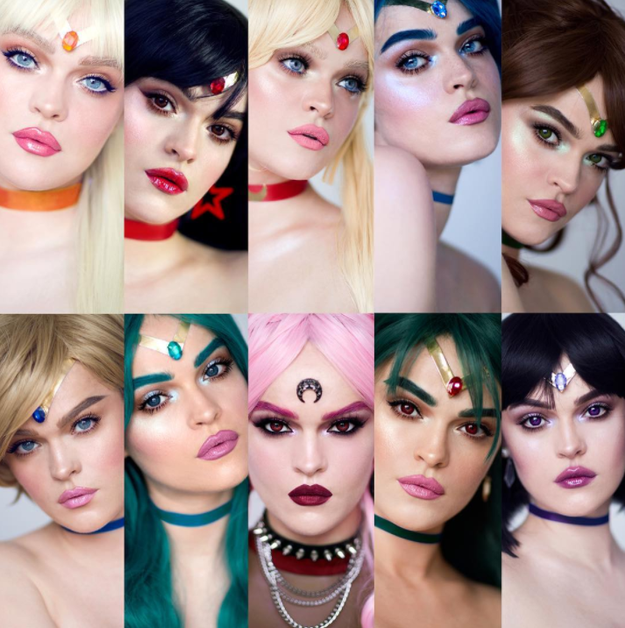 Regina, better known as @Picturresque on Instagram, is a professional makeup artist who decided to transform herself into not one, not two, but ALL of the Sailor Scouts.