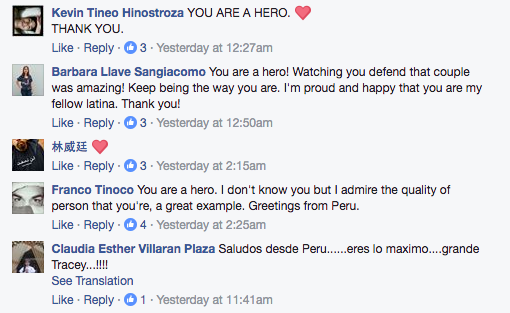 Since the video surfaced last weekend, Tong has received several messages from people online hailing her a hero, and thanking her for stepping in and stopping the harassment.