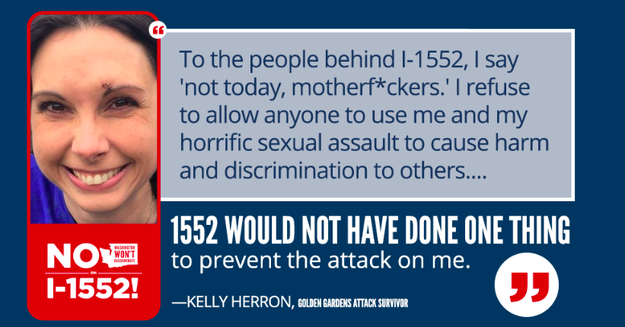 She was so pissed off, she decided to turn the tables for the second time in a week. On Thursday, Herron sent an email on behalf of a campaign in favor of transgender rights, Washington Won't Discriminate, which is trying to keep the transgender-protection law on the books.