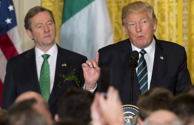 Trump gave a speech praising the contributions of hardworking Irish-Americans to US prosperity and calling Ireland "an ever-faithful partner and an always loyal friend."