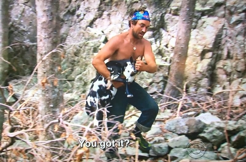 JT capturing the mama goat