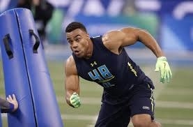 Even after adding Peppers and retaining linemen Mario Addison, Charles Johnson and Wes Horton, the Panthers may still look at adding a versatile and young edge rusher like Thomas. He is an elusive and big bodied (6'3", 273 lbs) lineman capable of playing on the edge and in the interior of the defensive line. He showed he has speed off the edge after running a 4.69 sec 40 yard dash at the combine, while also showing his strength by recording 30 reps on bench press.