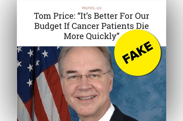 A hoax story with an completely false quote from Health and Human Services Secretary Tom Price is inspiring anger and hate all over Facebook. The story originated on fake news site USPoln.com.