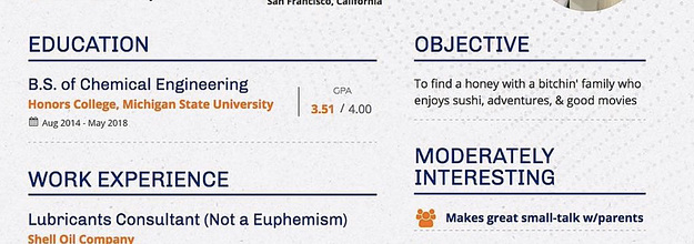 This College Student Made A Dating Resume And It's Kind Of Incredible This College Student Made A Dating Resume And It's Kind Of Incredible