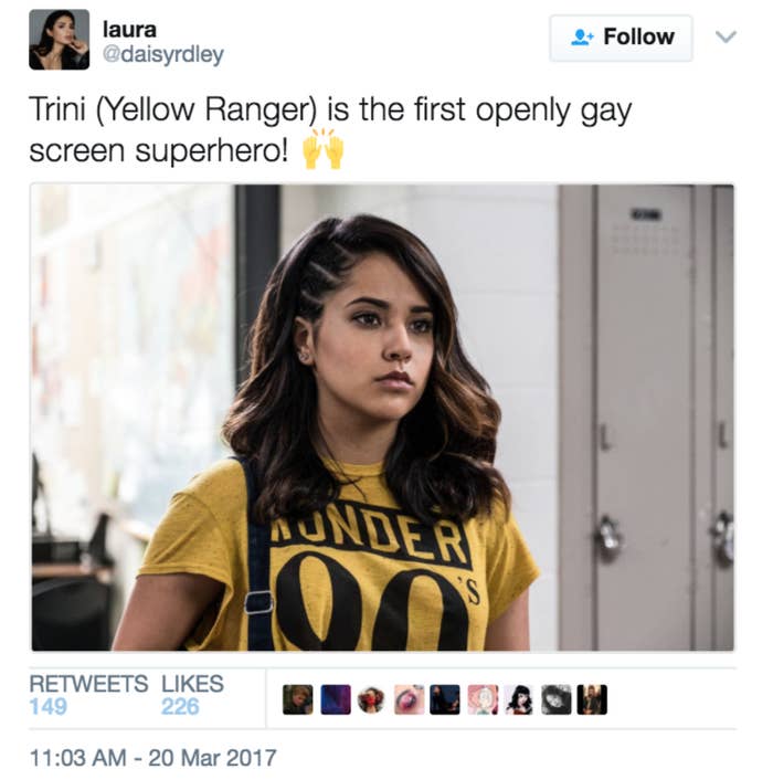 Becky G. that Trini, the Yellow Ranger (played by actor. confirmed. 