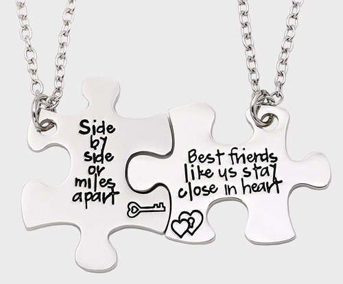 Best friend necklace bff necklace animal necklace personalized necklace otter charm necklace sister necklace friendship necklace 
