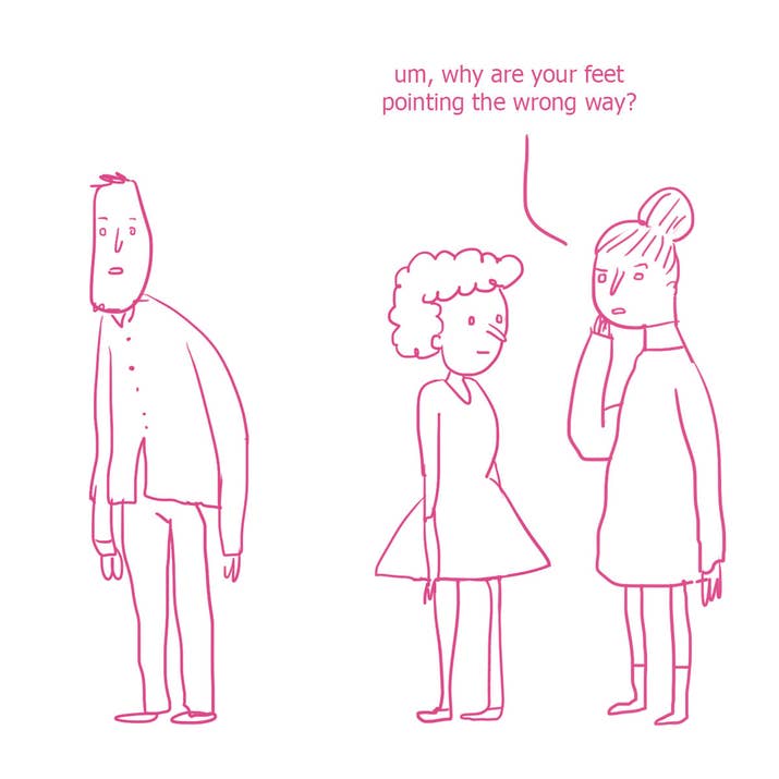 We all subconsciously point our feet towards the person we’re attracted to, so make sure yours are facing the right way!