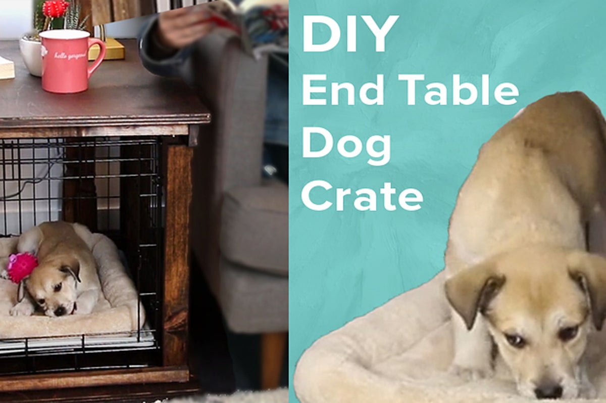 Turn A Plain Old Dog Crate Into A Double Duty End Table