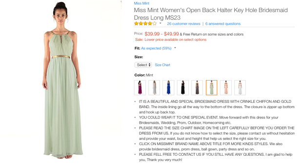 But did you know? (Record scratch noise.) Amazon carries formal dresses!