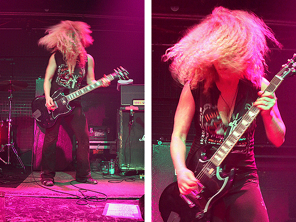 C'est la guitariste complètement cinglée de Nashville Pussy, l'un des groupes de hard rock les plus furieux. Sur scène, elle est incontrôlable, armée de sa Gibson SG, qu'elle malmène au cours de solos parfaits de maîtrise, dans un style qui n'appartient qu'à elle.Titres phares: Wrong Side Of A Gun, Pussy Time...