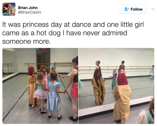 This kid who already knows she doesn't have to dress like a princess to be one: