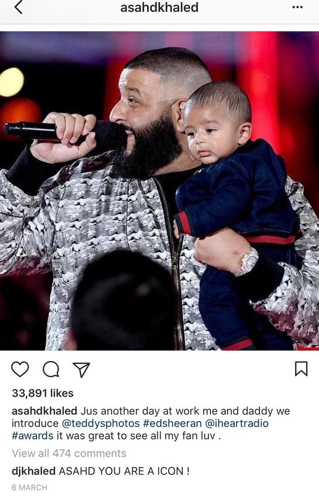 Especially when it comes to commenting on his son's Instagram page, a page DJ Khaled probably set up for him because, you know, babies can't use phones*.
