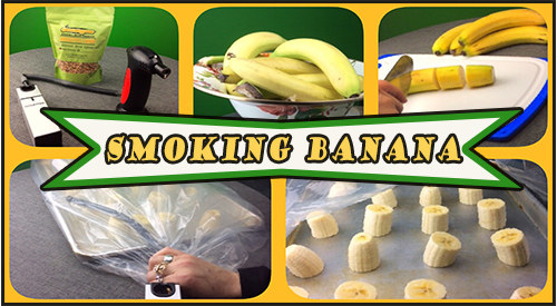Banana’s peak season is from January thru April but you can enjoy this fruit anytime of the year! Although you’ve likely enjoyed most of your bananas raw, they are one fruit that works exceptionally well in all types of recipes, from breads, puddings, smoothies, cookies, and muffins, their sweet undertone makes them ideal as a dessert item. With a light, creamy flavor you’ll find bananas are compatible with so many other ingredients like dark and white chocolate, coconut, blueberries, caramel, ginger, honey, sugar, vanilla, and many nuts. The best part, is they work in recipes whether ripe, under ripe, or overripe! The level of ripeness determines what you do with it. In this series, we’re going to use the Gourmia® hand held food smoker with Minuto® Chips in Size 8 from SmokinLicious® Gourmet Wood Products to get the perfect level of smoke using this quick, easy method. No spending hours over a traditional smoker and taking the risk of your bananas turning to mush! Get ready for a new flavor to your traditional banana for drinks, breakfast items, and desserts. MATERIALS:I’ll be using the Gourmia® hand held food smoker for this series, but any similar unit will work fine. In addition, you will need a cookie sheet, a food storage bag large enough to go over the cookie sheet or you can use plastic wrap, bananas – any variety will do, SmokinLicious® Minuto® Chips in either size #6, #8 or #10, and a lighter or kitchen torch. When selecting your bananas, look for evenly colored yellow bananas flecked with tiny brown specks which indicates ripeness. Avoid those with any visible blemishes as that usually indicates the fruit is bruised. Be sure you are doing the smoking process in a well ventilated area or even outside. Kitchen hoods work great! PREPARING THE HAND HELD SMOKER:A good rule of thumb prior to starting your smoking process is to be sure everything is in working order. Check the batteries of your hand held food smoker and the butane level of your lighter. You’ll also need a few tablespoons of SmokinLicious® Gourmet Wood Products Minuto® Wood Chips. I’m going to use Cherry today for a fruity pairing with the banana. Attach the smoking tube to the hand held unit and have a lighter at the ready. It is important not to over stuff the bowl of the hand held smoker with chips as a little goes a long way. Now, place the Minuto® wood chips in the bowl of the unit. PREPARING THE BANANAS:As I want to get good wood flavor to the bananas, I am peeling them and cutting them in 2 inch pieces as the recipe I plan to use them in will require smaller segments. I then place the cut pieces on the sheet pan, and then secure a food storage bag or plastic wrap over the pan. Be sure you’re able to draw in the end of the bag as if you’re going to tie it off with a twist tie. The ability to cinch off the bag is what will ensure that the smoke vapor produced is trapped within the food bag and infuses each piece. If using plastic wrap, leave one end loose so you can insert the smoking tube. The length of time you leave the smoke vapor in the bag or under the plastic wrap will determine the strength of the flavor. I plan to incorporate dark chocolate, coconut and nuts with my smoked banana so I will be filling the bag with smoke vapor and allowing it to dissipate on its own. Remember, you have control of when you release the smoke so timing is up to you! SMOKING PROCESS:I turn on the Gourmia® hand held food smoker and lite the Minuto® wood chips. Once I have enough smoke into the bag, I will shut the unit off, remove the tubing, and seal the bag using a cable tie or tighten the wrap around the sheet pan. Can it get any easier than that? This will let you see just how long smoke vapor can last in a contained area. THE SMOKY FINISH:As I see the bag start to clear of the smoke vapor, it’s time to release the cable tie and be ready to remove my smoked banana slices for my recipe. So, what do you do with smoked banana? What can you think of? Essentially any recipe that calls for banana can be considered for smoked banana. I’ll get you started with our upcoming series on Smoked Banana Double Bites that you’ll fall in love with. Oh, don’t forget, smoked bananas freeze exceptionally well so put some away for those days when you want something made with the sweet, creaminess of banana and you’ll have a great start. Bon Appetitó! from SmokinLicious® & the Culinary Crew