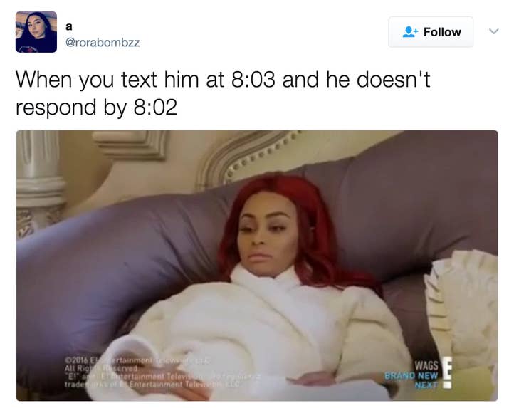 “Quando você manda uma mensagem para ele às 8:03 e ele não responde às 8:02”