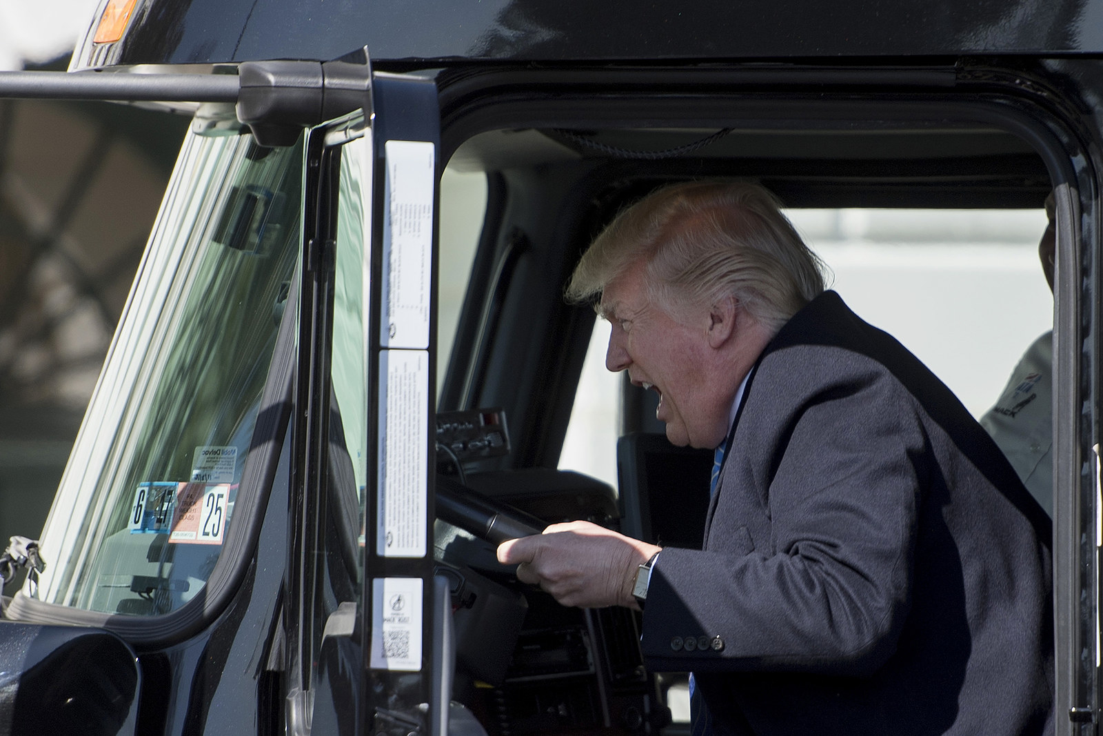 Trump Got To Sit In A Big Boy Truck Because Today Was A Special Day!