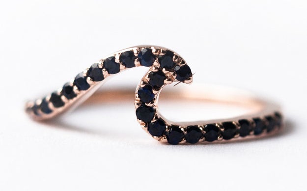 A black sapphire wave ring that may or may not cause a ripple in time.