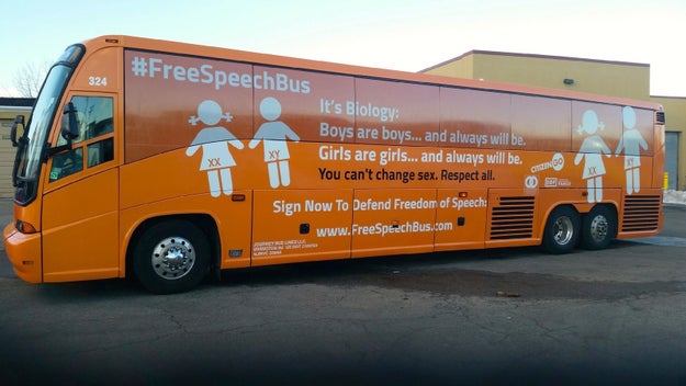 The Free Speech Bus before the attack.