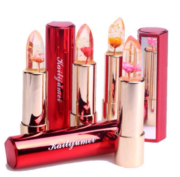 A lot of brands like Winky Lux and Weixinbuy have a variation of the product, but Kailijumei claims to be the originator, with gold flakes and real flowers inside their lipsticks. The magic formula "gives you light pink tint that changes colors depending on your temperature and body PH," according to Amazon.