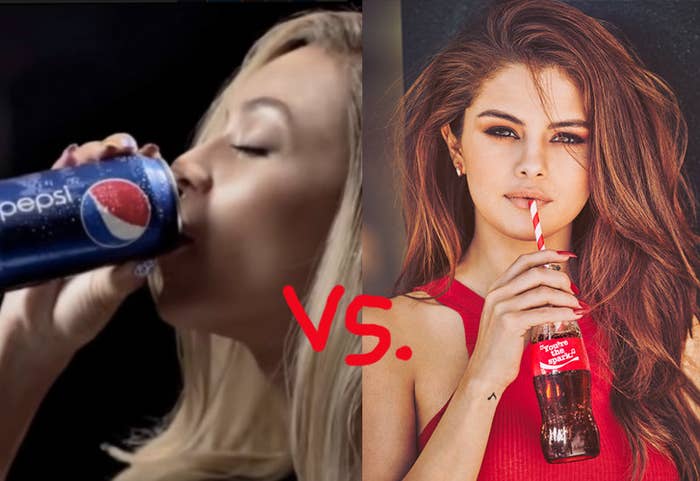 beyonce drinking pepsi vs selena gomez drinking coke