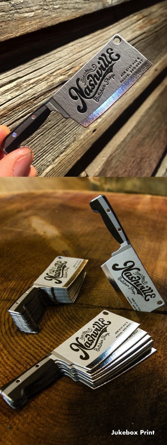 tiny cleaver to advertise the butcher's shop...how clever