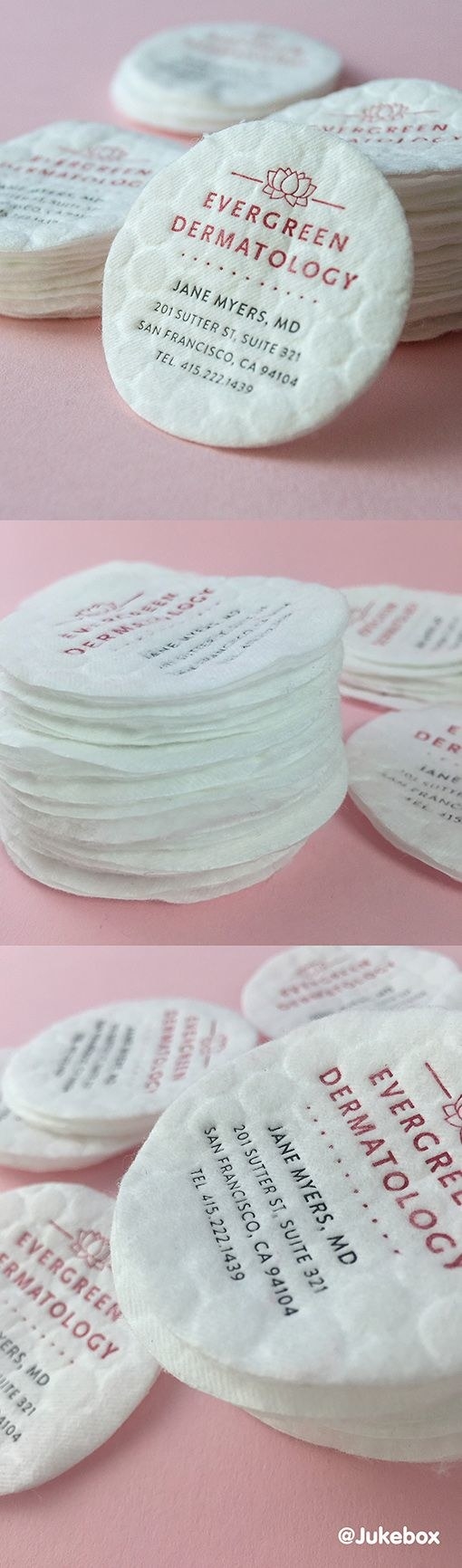 little cleansing business cards reminding you to take care of your skin