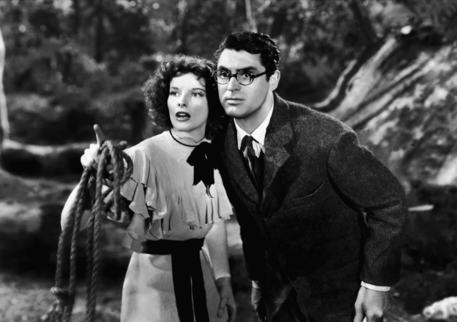 Kathrine Hepburn plays Susan Vance a clever and witty woman who uses her circumstances to delay the man she loves from marrying someone else.