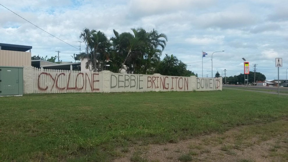 In Bowen one resident had spray-painted their fence with a war cry: 