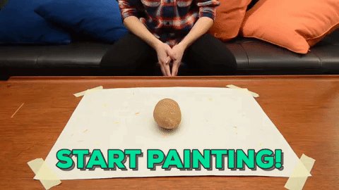 Take your selected spud and apply your Glow-In-The-Dark paint! Make sure the parents or older kids are around to help. Don't over-do it with the paint coat!