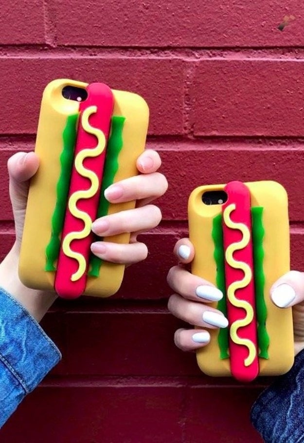 A hot dog phone case because you cackle in the faces of people scared of street food.
