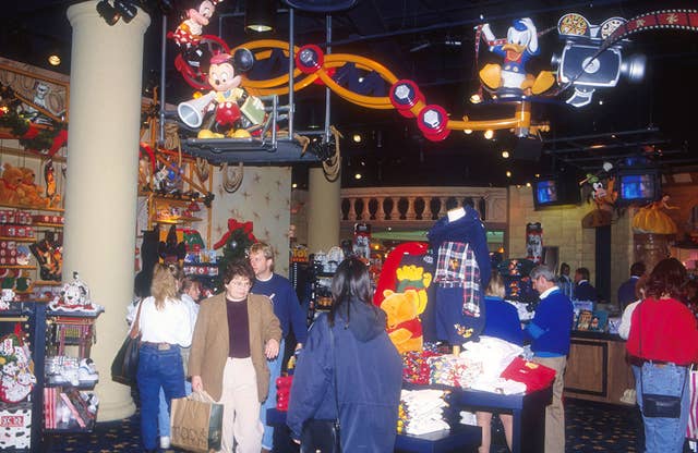 Interior of the Glendale Galleria food court with its 'new look' in the  early 1990's