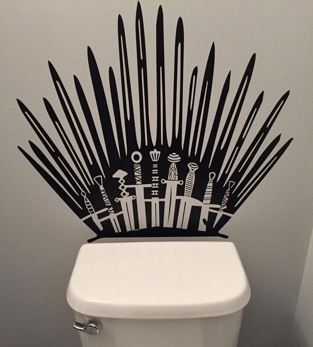 A swords decal to stick above your ~porcelain~ throne where you watch actual Game of Thrones...and hopefully not suffer patricide.