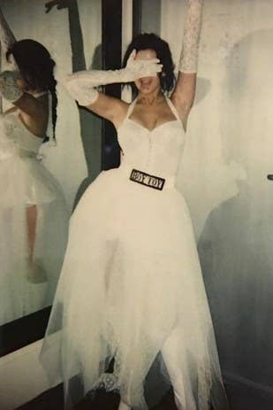 Holy Shit Here S Vintage Polaroids Of Britney And Christina In Their 2003 Vmas Wedding Dresses