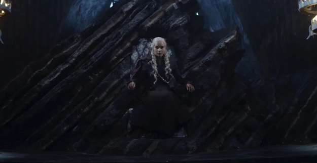 But most importantly, we see that as well as a fuck-load of ships, Dany has gone and got herself a throne. Which begs the question...where is she?