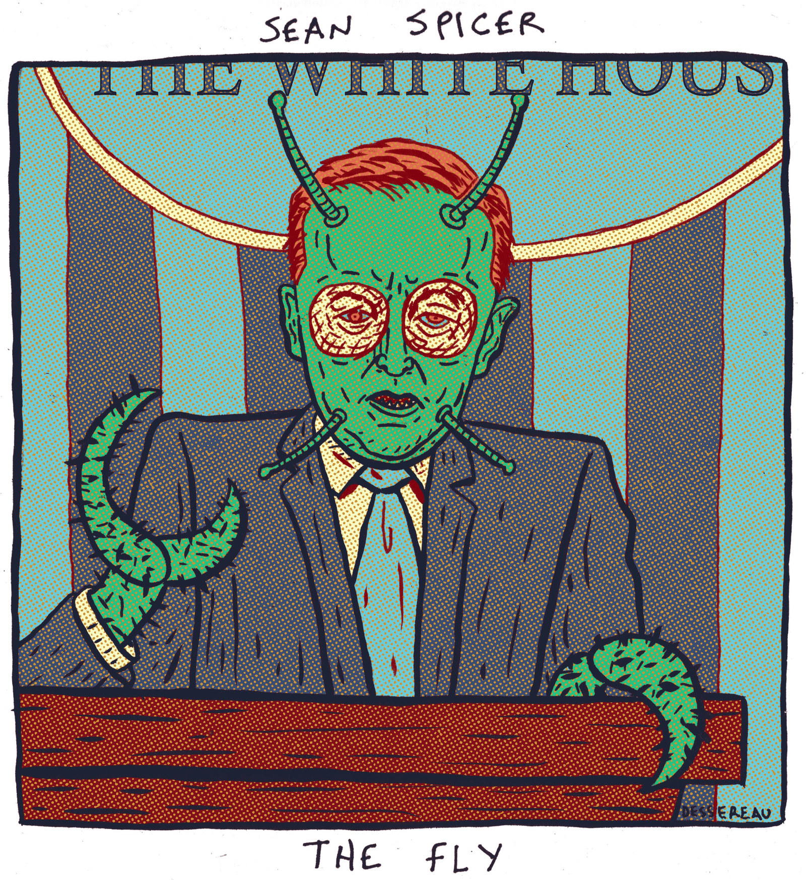 A mutated creature that buzzes over reporters and facts.