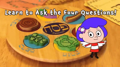 Watch this short video from the Shaboom team to learn the four questions (aka Ma Nishtanah) with your kids and practice saying the words together.
