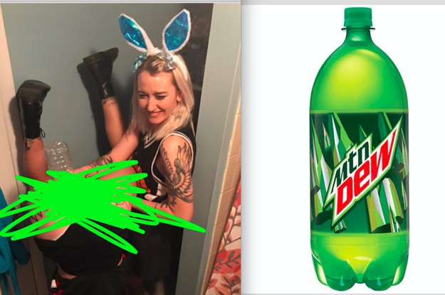 This American Shero Buttchugged Mountain Dew.