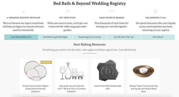 The Knot, for linking your (free) wedding website and registry in a snap.