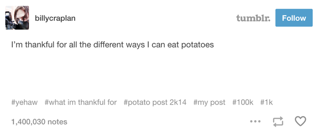 On potatoes: