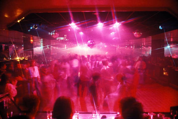 A crowd of dancers at the disco club in New York City, 1978.