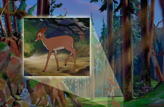 Al comienzo de la película, se puede ver a la madre de Bambi (RIP) deambulando por el bosque cercano al castillo de Bestia.